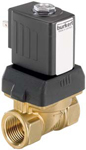 206783 Burkert 6213 EV Std Brass Body 2/2-Way Servo Assisted Solenoid Valve NC G1 Thread  for Liquids FKM Diaphragm 230Vac 25mm Orifice without cable plug Anti-waterhammer