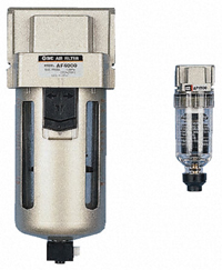 SMC AF20-F01, Modular Air filter 5 micron element, G1/8 bsp thread & manual drain. 
